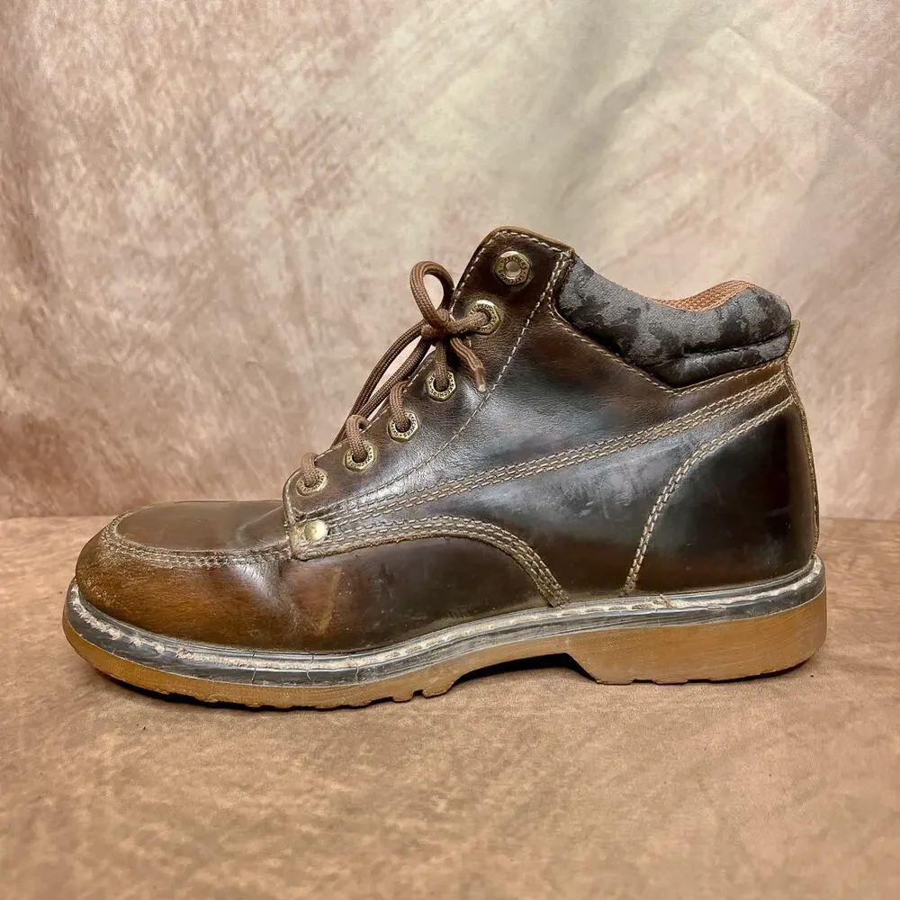 Vintage Y2K Skechers Leather Chukka Work Boots Lace Up Ankle Brown Men's 8